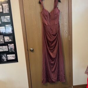 Formal gown, corset  with lace up back, removable shoulder cap sleeves